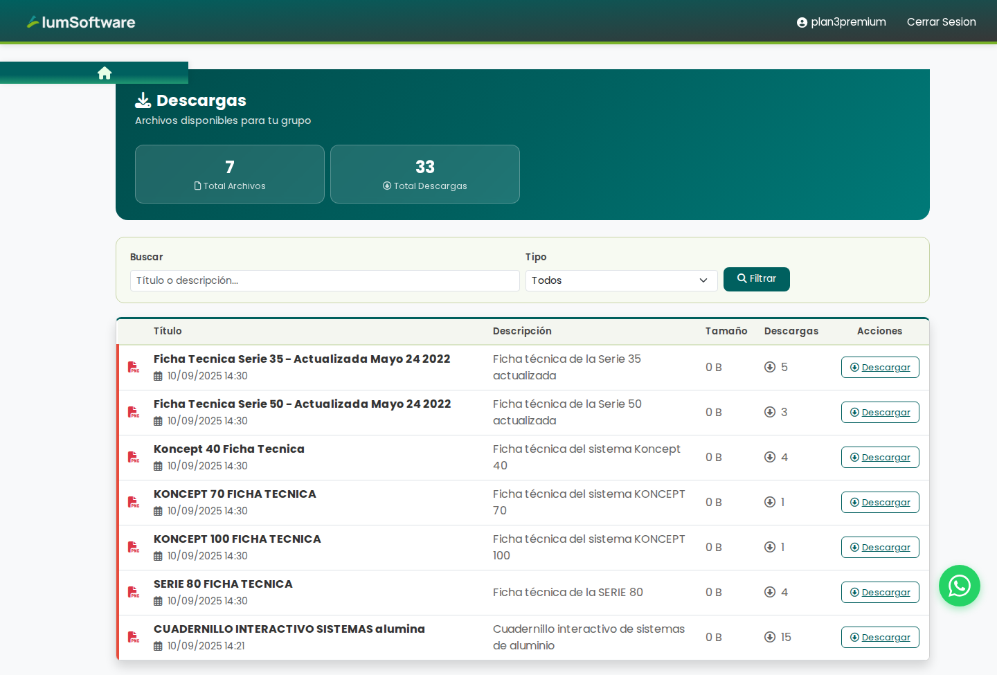 Rediseño de Descargas